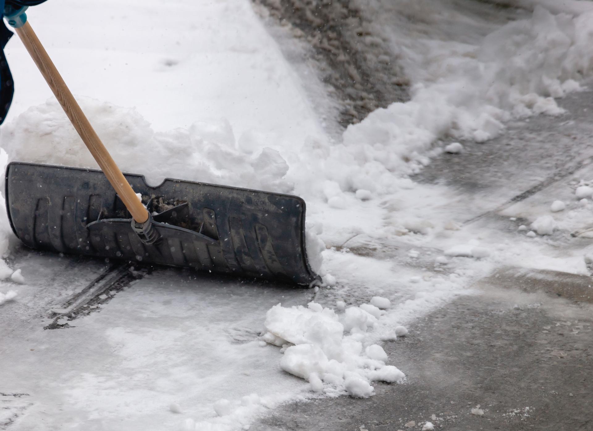 Shoveling snow off the driveway